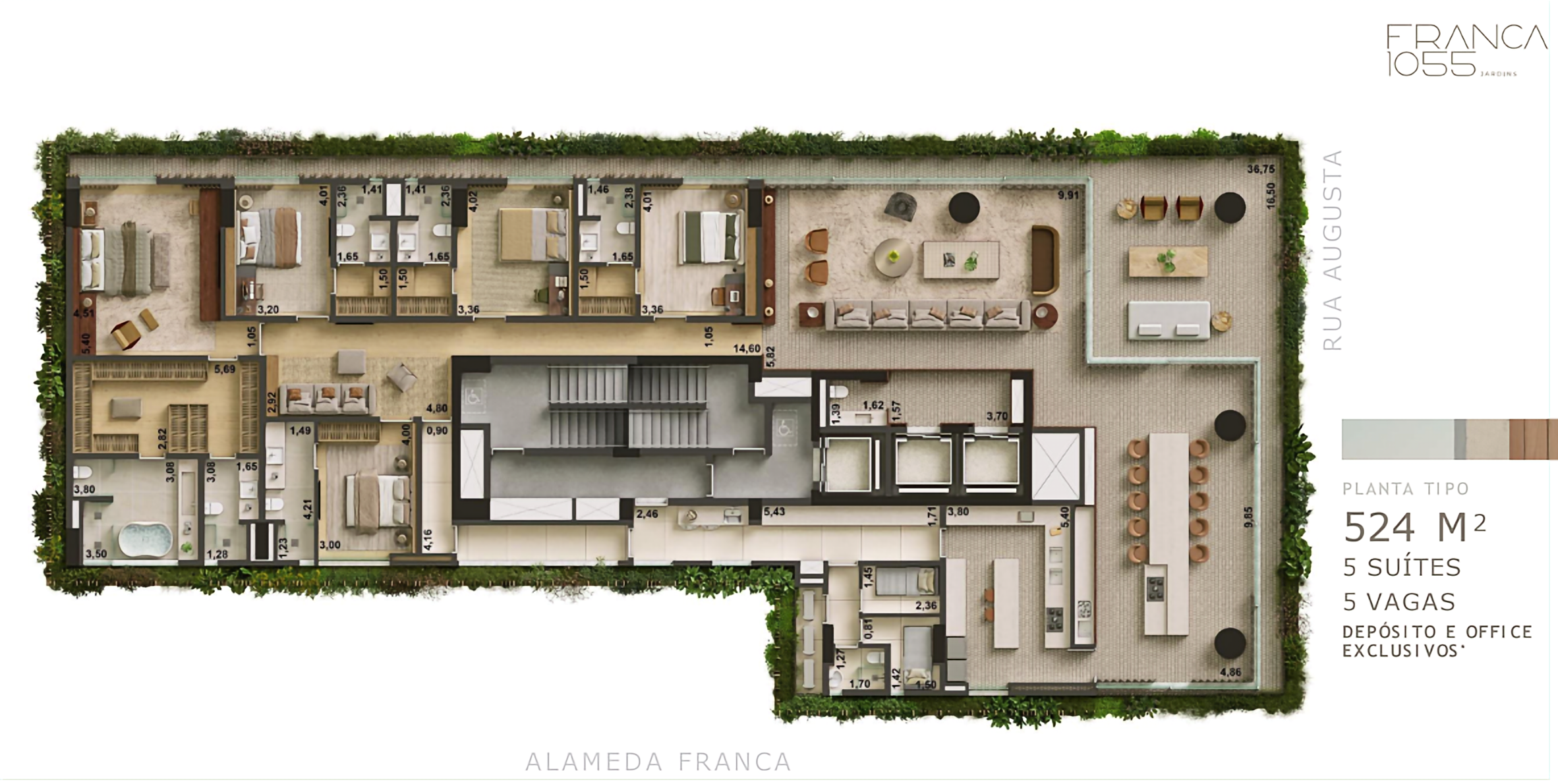 Planta 524m²
